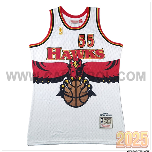 Camisetas Atlanta Hawks (MUTOMBO #55) 2025/26 Blanco/Rojo