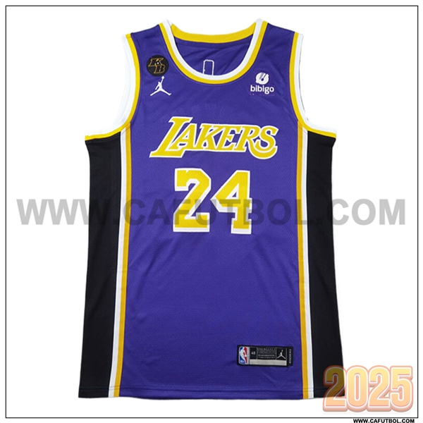 Camisetas Los Angeles Lakers (BRYANT #2) 2025/26 Violeta/Amarillo/Negro