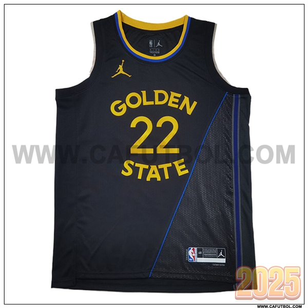 Camisetas Golden State Warriors (WIGGINS #22) 2025/26 Negro/Gris/Amarillo
