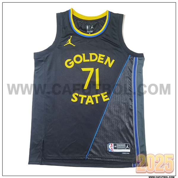 Camisetas Golden State Warriors (SCHRODER #71) 2025/26 Negro/Gris/Amarillo