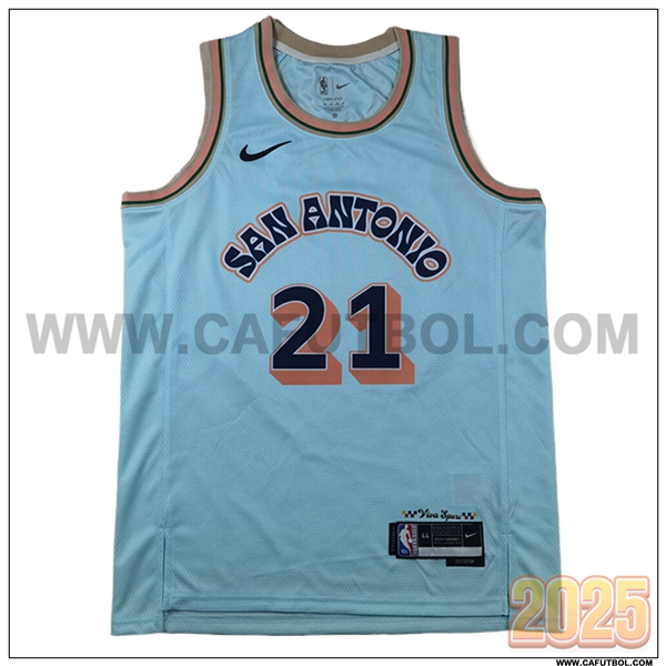 Camisetas San Antonio Spurs (DUNCAN #21) 2025/26 Azul/Naranja