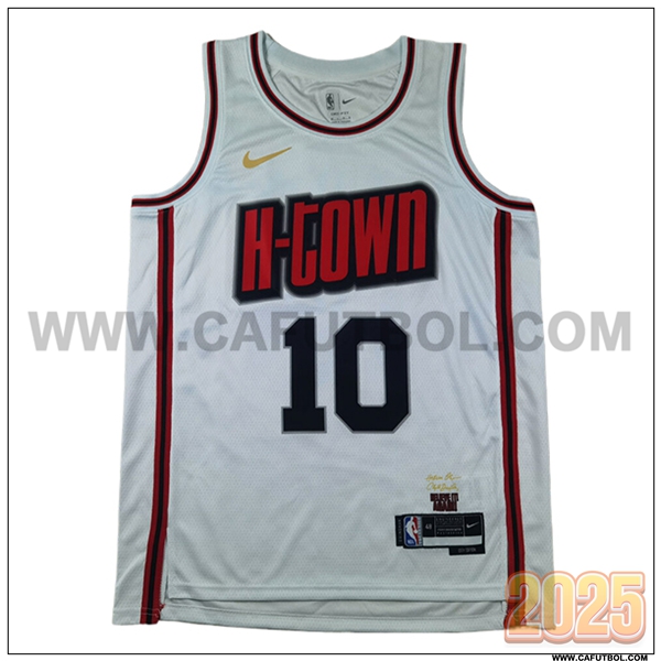 Camisetas Houston Rockets (SMITH JR. #10) 2025/26 Blanco/Rojo/Negro
