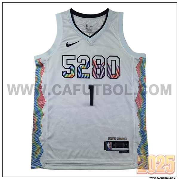 Camisetas Denver Nuggets (PORTER JR. #1) 2025/26 Blanco/Negro