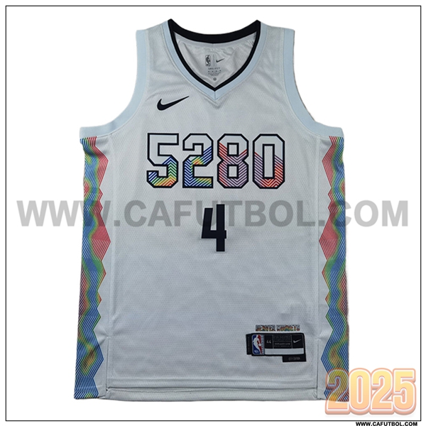 Camisetas Denver Nuggets (WESTBROOK #4) 2025/26 Blanco/Negro