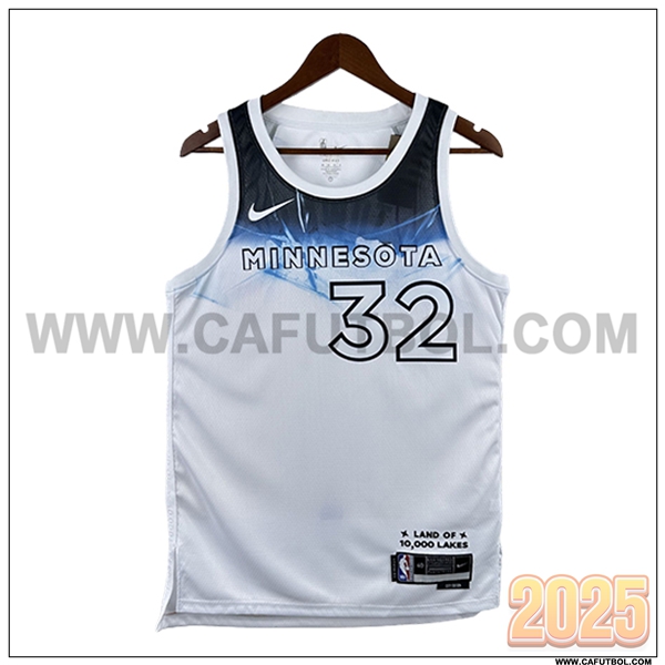Camisetas Minnesota Timberwolves (TOWNS #32) 2025/26 Blanco/Azul