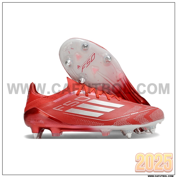 Adidas Zapatos de Futbol F50 Elite SG Rojo/Gris