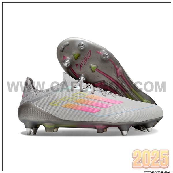 Adidas Zapatos de Futbol F50 Elite SG Gris/Rosa