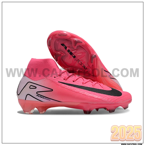 Nike Zapatos de Futbol Air Zoom Mercurial Superfly IIX Elite FG Rosa/Negro -02