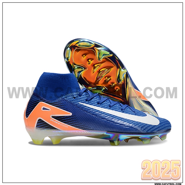 Nike Zapatos de Futbol Air Zoom Mercurial Superfly IIX Elite FG Azul/Blanco/Naranja