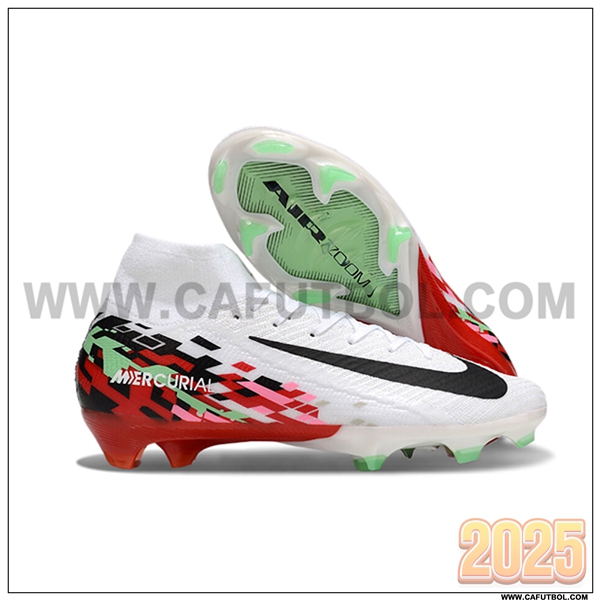 Nike Zapatos de Futbol Air Zoom Mercurial Superfly IIX Elite FG Blanco/Negro/Rojo