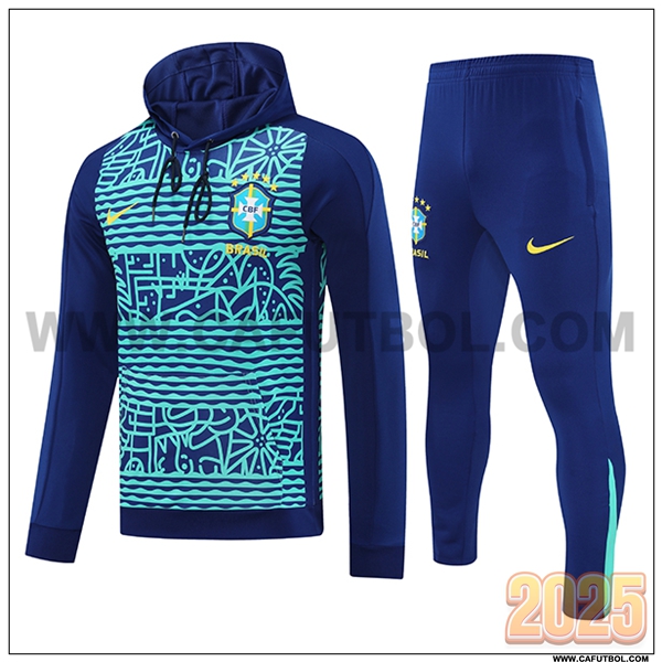 Chaqueta Con Capucha Chandal Brasil Azul/Verde 2025 2026