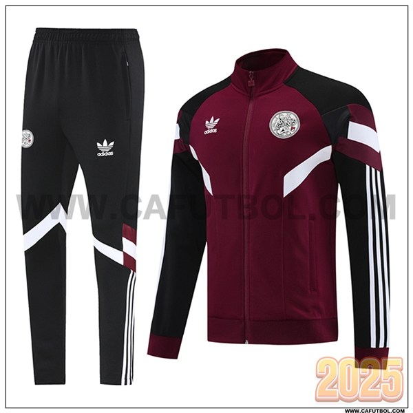 Chandal Chaquetas Futbol Ajax Rojo/Negro/Blanco 2025 2026