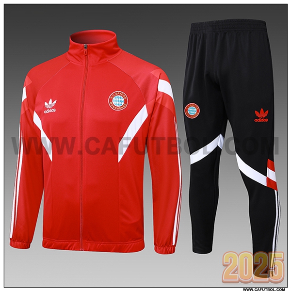 Chandal Chaquetas Futbol Bayern Munich Ninos Rojo/Blanco 2025 2026