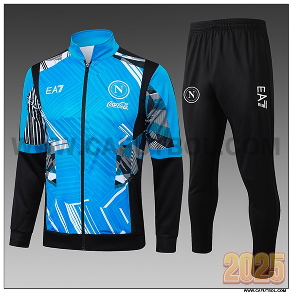 Chandal Chaquetas Futbol SSC Napoles Ninos Azul/Negro 2025 2026