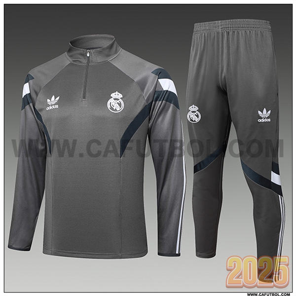 Chandal Futbol Real Madrid Ninos Gris 2025 2026