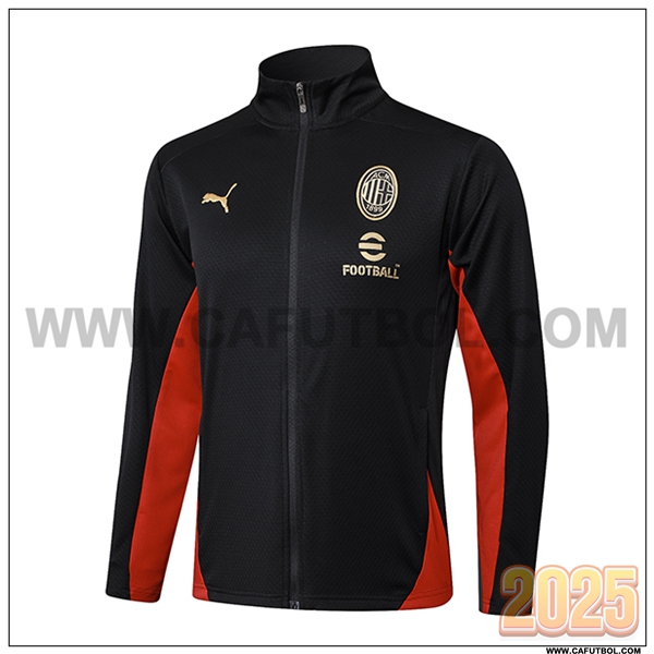 Chaquetas Futbol AC Milan Negro/Rojo 2025 2026