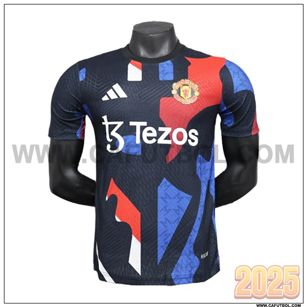 Camiseta Futbol Manchester United Negro Rojo Edicion especial 2024 2025