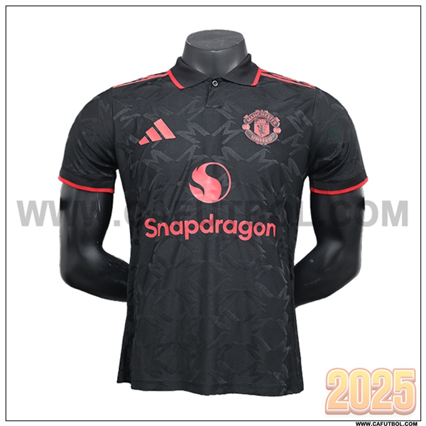 Camiseta Futbol Manchester United Negro Edicion especial 2024 2025