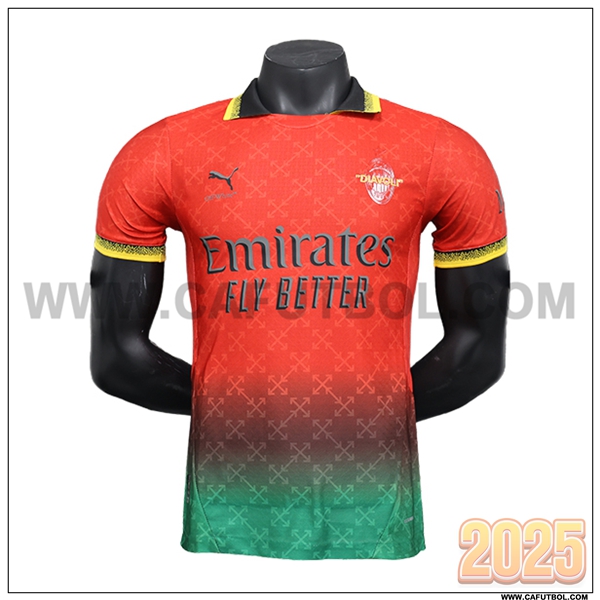 Camiseta Futbol AC Milan Rojo Verde Edicion especial 2024 2025