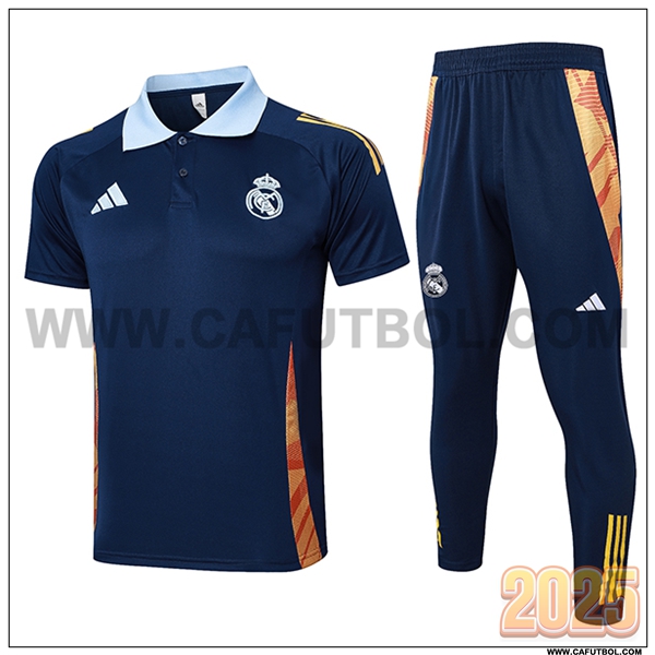 Camiseta Polo Real Madrid Azul/Naranja 2025 2026