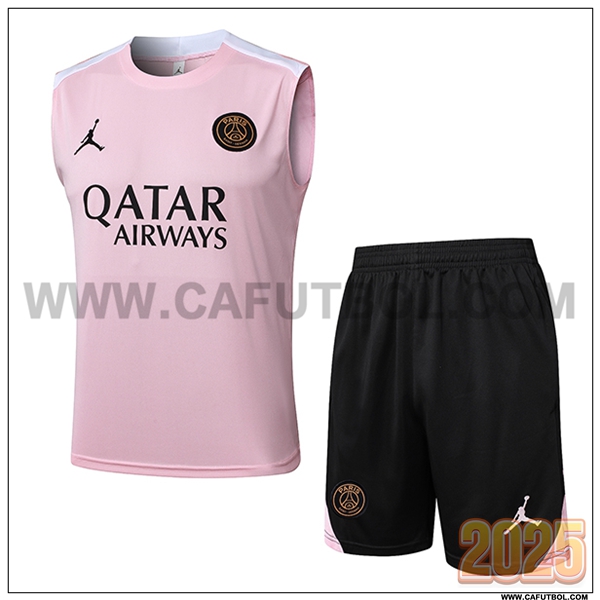 Camiseta Entrenamiento sin mangas PSG Rosa/Blanco 2025 2026