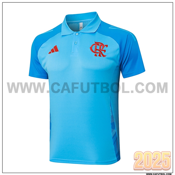 Camiseta Polo Flamengo Azul Claro 2025 2026