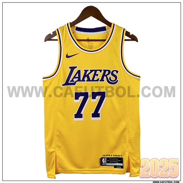 Camisetas Los Angeles Lakers (DONCIC #77) 2025/26 Amarillo/Violeta