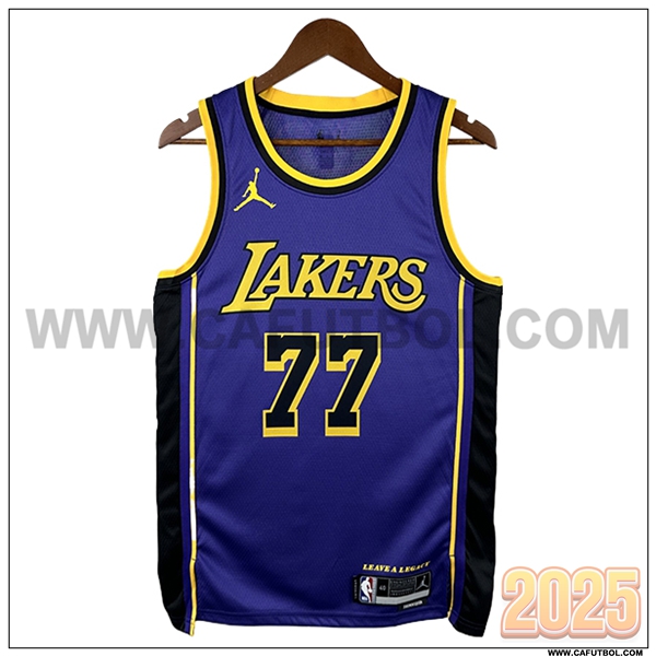 Camisetas Los Angeles Lakers (DONCIC #77) 2025/26 Violeta/Amarillo