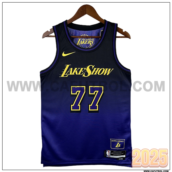 Camisetas Los Angeles Lakers (DONCIC #77) 2025/26 Negro/Violeta