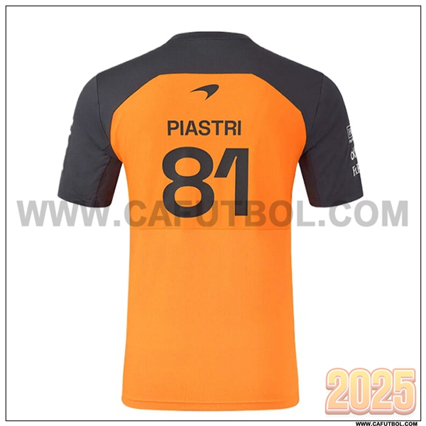Camiseta de manga corta McLaren (PIASTRI #81) F1 Team Naranja/Negro 2025