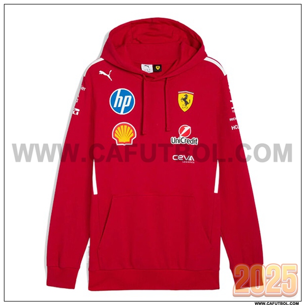 Sudadera Capucha Scuderia Ferrari F1 Team Rojo 2025