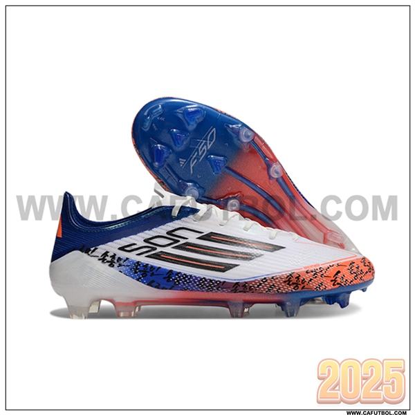 Adidas Botas De Fútbol F50 ELITE FG Blanco/Azul/Naranja/Negro