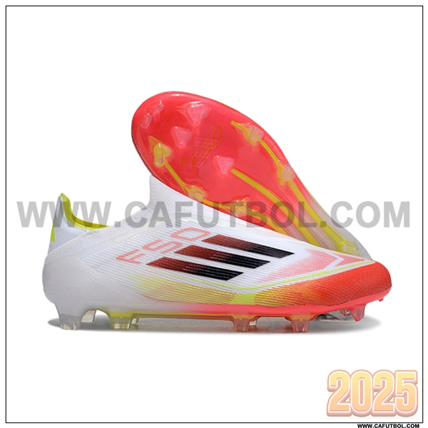 Adidas Botas De Fútbol F50 Elite Laceless FG Blanco/Naranja