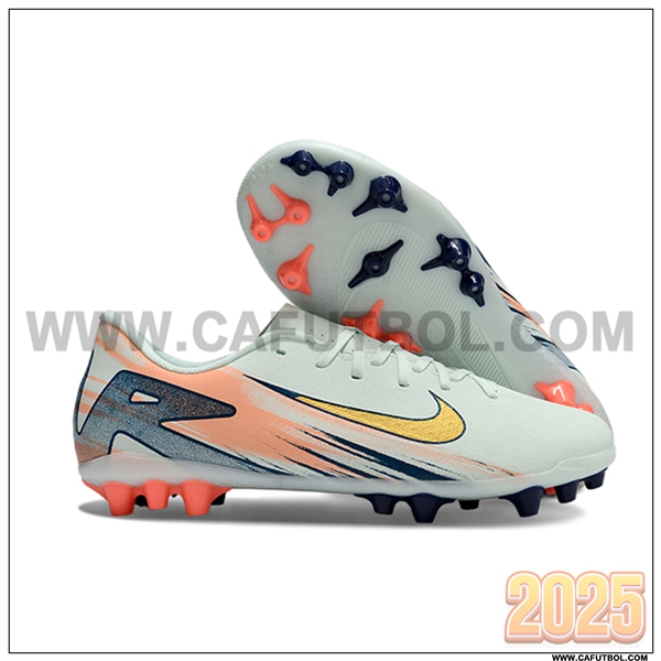 Nike Botas De Fútbol AIR ZOOM MERCURIAL VAPOR XVI ACADEMY X MBAPPE AG Gris/Naranja/Amarillo