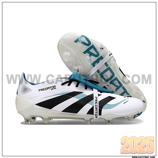 Adidas Botas De Fútbol 25 Predator Elite Tongue FG Blanco/Negro/Azul