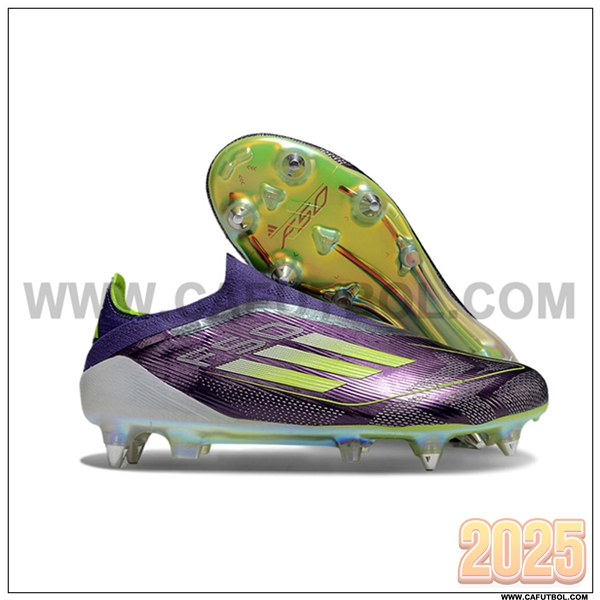 Adidas Botas De Fútbol F50 Elite Laceless SG Violeta/Verde