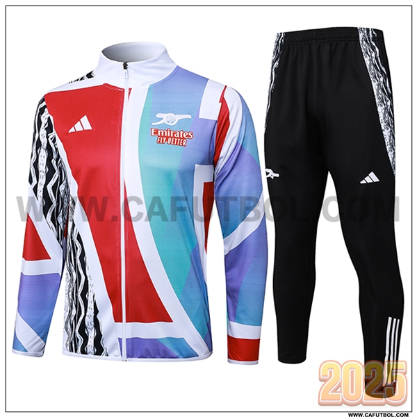 Chandal Chaquetas Futbol Arsenal Blanco/Rojo/Azul 2025 2026