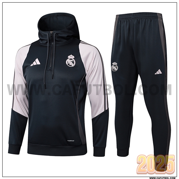 Chaqueta Con Capucha Chandal Real Madrid Gris Oscuro 2025 2026