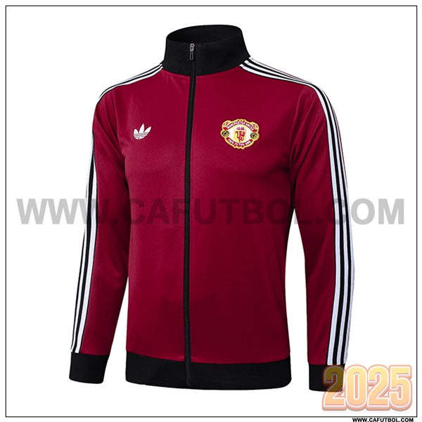 Chaquetas Futbol Manchester United Rojo/Negro 2025 2026