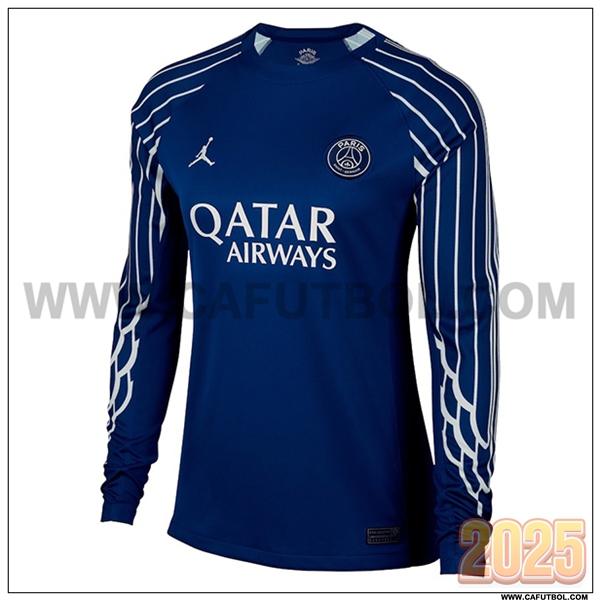 Nuevo Cuatro Camiseta Futbol Paris PSG Mujer Mangas largas 2024 2025