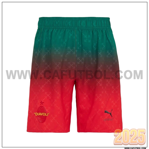 Cortos de Futbol AC Milan Fourth Rojo 2024/2025