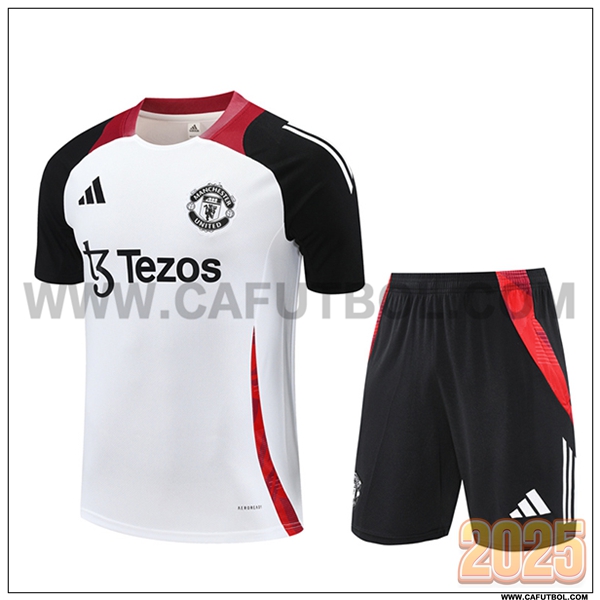 Camiseta Entrenamiento Manchester United Blanco/Negro/Rojo 2025 2026