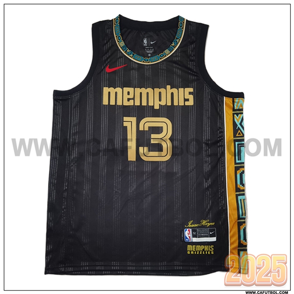 Camisetas NBA Memphis Grizzlies (JACKSON JR. #13) 2025/26 Beige/Naranja/Negro