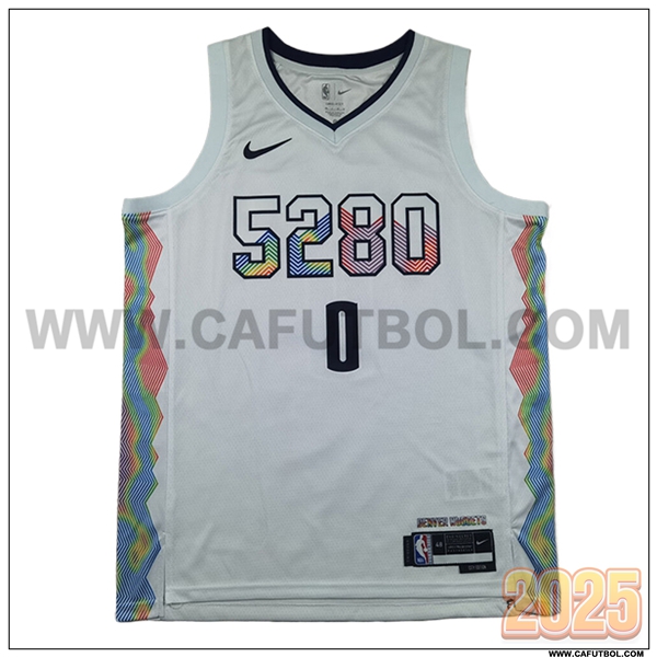 Camisetas NBA Denver Nuggets (BRAUN #0) 2025/26 Blanco/Negro