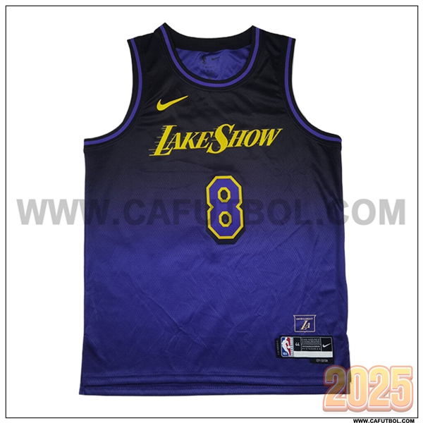 Camisetas NBA Los Angeles Lakers (BRYANT #8#24) 2025/26 Negro/Violeta