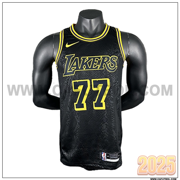 Camisetas NBA Los Angeles Lakers (DONCIC #77) 2025/26 Negro/Amarillo