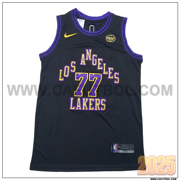 Camisetas NBA Los Angeles Lakers (DONCIC #77) 2025/26 Negro/Violeta/Amarillo