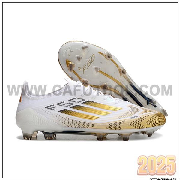 Adidas Botas De Fútbol F50 ELITE FG Blanco/Amarillo/Negro