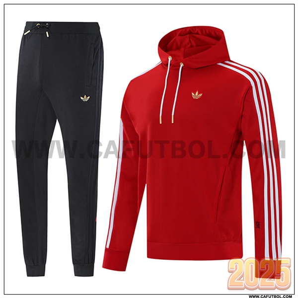 Chaqueta Con Capucha Chandal Adidas Rojo/Blanco 2025 2026