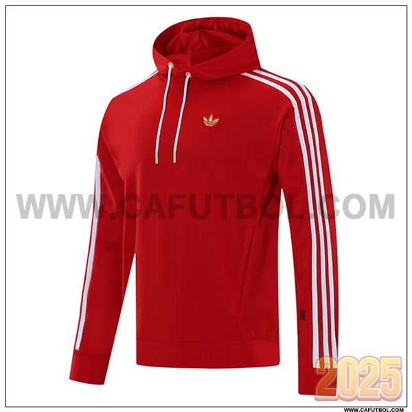 Sudadera de Entrenamiento Capucha Adidas Rojo/Blanco 2025 2026